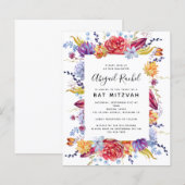 BEGROTINGSBat Mitzvah Succulente uitnodiging (Voorkant / Achterkant)