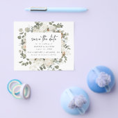 BEGROTINGSBEELD White Floral Save the Date Flyer (Enkel)