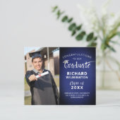 Begrotingscongressen Afstuderen Navy Blue-aankondi (Staand voorkant)