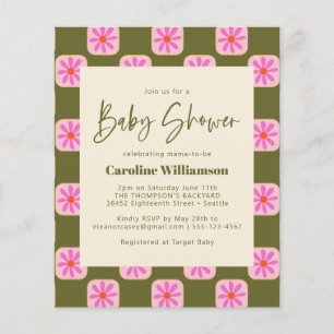 Begrotingscontrole Floral groen roze Baby shower