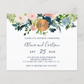 Begrotingselegante florale paren doucheuitnodiging (Voorkant)