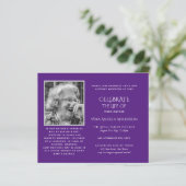 BEGROTINGSFOTO Herdenkingsfeest UITNODIGINGEN (Staand voorkant)