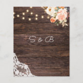 Begrotingshout, licht roze vlam, sparen de datum flyer (Achterkant)