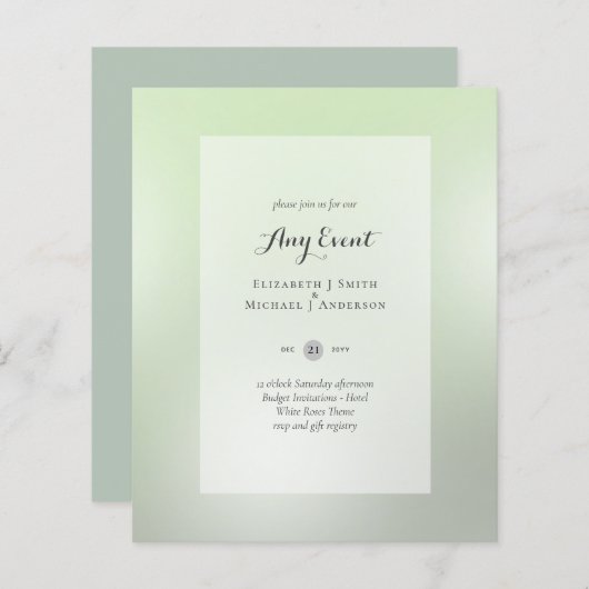 BEGROTINGSINVITATIES - EVENTUELE GEBEURTENISSEN - (Voorkant / Achterkant)