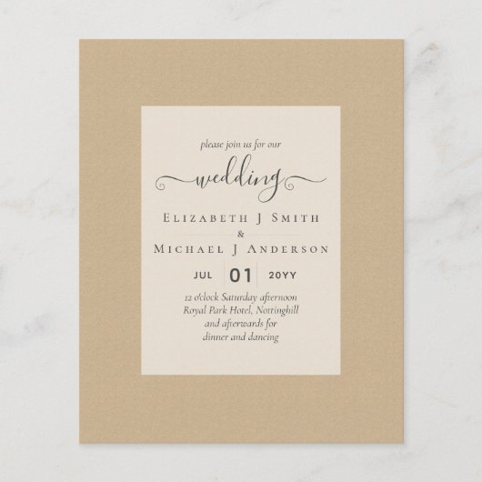 BEGROTINGSINVITATIES - Minimalistisch script (Voorkant)