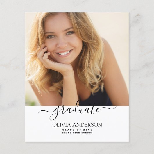 Begrotingsklasse 2023 Afstuderen witte foto's Flyer (Voorkant)