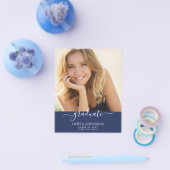 Begrotingsklasse 2023 Navy Blue Photo Afstuderen Flyer (Enkel)