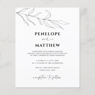 Begrotingslijn Kunststof oliage Leaf Wedding Invit Flyer