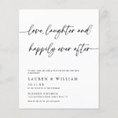 Begrotingsminimumaantal bruiloft na partijuitnodig flyer (Voorkant)