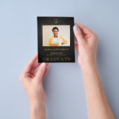 Begrotingsrecht school afstuderen foto aankondigin flyer (Hand)