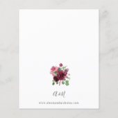 Begrotingsroze en Bourgogne Floral 7 bruiloft (Achterkant)