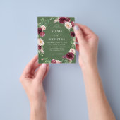 Begrotingsroze en Bourgogne Floral 7 bruiloft - gr Flyer (Hand)