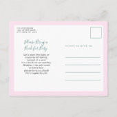 Begrotingsroze Waterverf Florence Baby shower Uitnodiging Briefkaart (Achterkant)