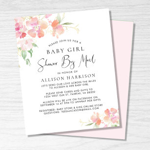 Begrotingsschoen per post Floral Baby Girl uitnodi