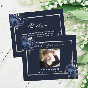 Begrotingssympathie blauwe floral Silver bedankt f
