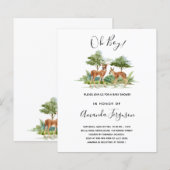 Begrotingsuitnodiging voor Baby shower bosbos (Voorkant / Achterkant)
