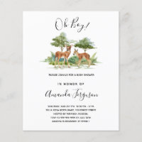 Begrotingsuitnodiging voor Baby shower bosbos
