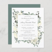 Begrotingsviering van de uitnodiging van Life Whit (Voorkant / Achterkant)