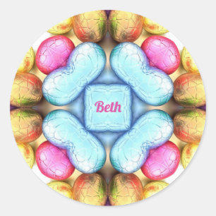BEH EENVOUDIGER ~ WOW!  eitjes voor paasschenken ~ Ronde Sticker