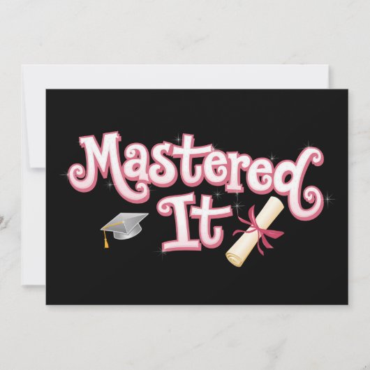 Behaalde Afstuderen Masterdiploma Afgestudeerde Kaart (Voorkant)