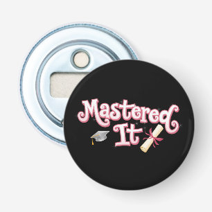 Behaalde Het Afstudeer Masters Degree Afgestudeerd Button Flesopener