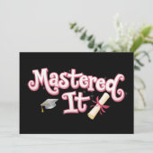 Behaalde het Afstuderen Masterdiploma Afgestudeerd Kaart (Staand voorkant)