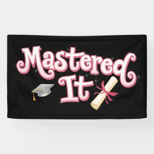 Behaalde het Afstuderen Masterdiploma Afgestudeerd Spandoek (Horizontaal)