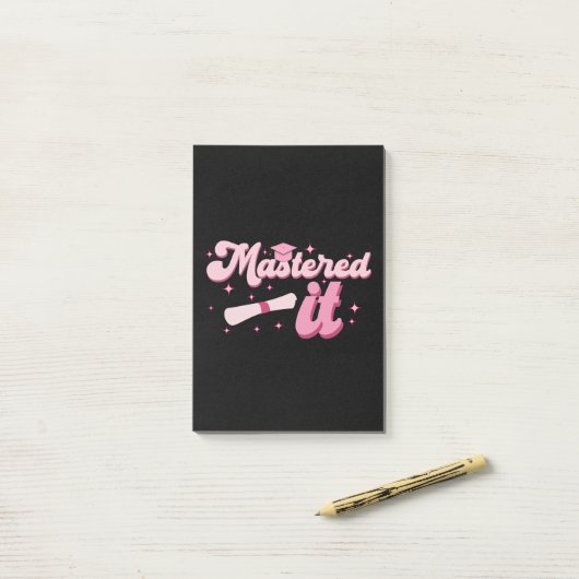 Behaalde het Masterdiploma Afgestudeerd MBA Afstud Post-it® Notes (Op bureau)