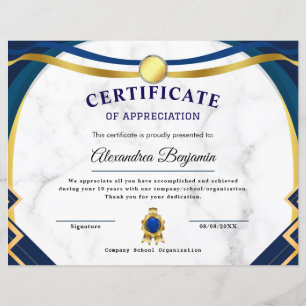 Behalen - Goud blauw certificaat