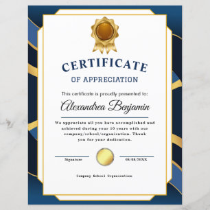 Behalen - Goud blauw certificaat