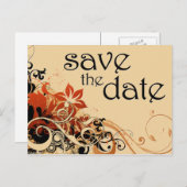 behalve de datum : bloembries : aankondigingskaart (Voorkant / Achterkant)