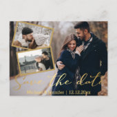 behalve de datum gouden bruiloft 3 fotocollage aankondigingskaart (Voorkant)