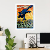 Behandel 'em Rough' - Doe mee met de Tanks Poster (Thuiskantoor)