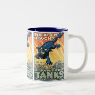 Behandel 'Em Rough - Doe mee met de Tanks! Tweekleurige Koffiemok