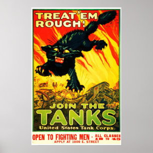 Behandel 'Em Rough! Doe mee met de Tanks US World  Poster