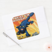 Behandel 'em Rough' - Doe mee met de Tanks Vierkante Sticker (Envelop)
