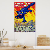 Behandel 'Em Rough'. ~ Wereldoorlog 1. Poster (Keuken)