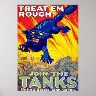 Behandel 'Em Rough! ~ Wereldoorlog 1. Poster