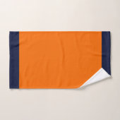 Behandel jezelf goed! ORANJE + DK BLUE TRIM Bad Handdoek (Handdoek)