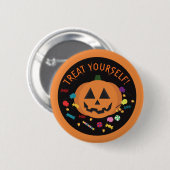 Behandel jezelf! ronde button 5,7 cm (Voorkant /achterkant)