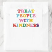 Behandel mensen met kindheid rechthoekige sticker (Tas)