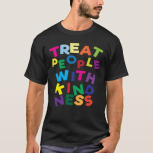 Behandel mensen met kindness Retro tegen pesten T-shirt