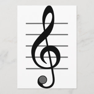 Behandelbare Clef Musical Note-uitnodigingen Kaart