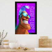 Behandelde kop - Surf omhoog! Poster (Keuken)