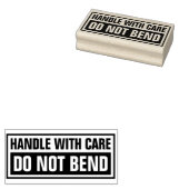Behandeling met zorg niet buigen rubberstempel (Gestempeld)