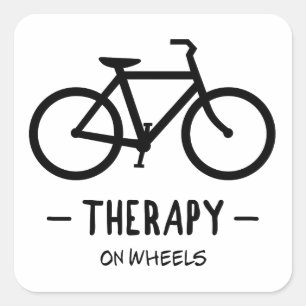 Behandeling op wielen vierkante sticker