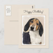 Behandeling van walker Coonhound-schilderijen - Oo Briefkaart (Voorkant / Achterkant)
