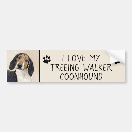 Behandeling van walker Coonhound-schilderijen - Oo Bumpersticker (Voorkant)