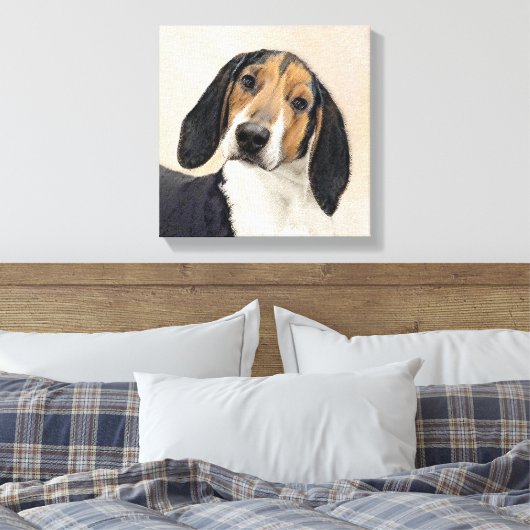Behandeling van walker Coonhound-schilderijen - Oo Canvas Afdruk (Insitu (Slaapkamer))