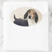 Behandeling van walker Coonhound-schilderijen - Oo Ovale Sticker (Tas)